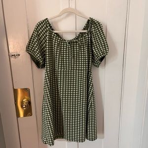 NWT, green and white checkered dress, size XXL